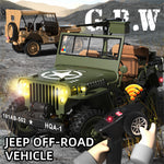 TRASPED HG4-58 RTR 1/14 2.4G 4WD RC Car Willys Military Truck for Jeep Off-Road Climbing LED Light Sound Winch Two Speed Metal Frame Rock Crawler Full Proportional Vehicles Models Toys