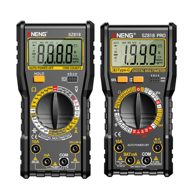 LinkMejor SZ818 SZ818PRO Digital Multimeter True RMS 1000V Voltage 10A Current Measurement Rechargeable Type-C Battery Detection Accurate NCV Tester Electrical Multimeter for Home and Industrial Use
