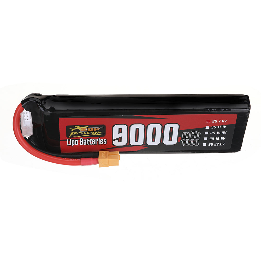 LinkMejor Power 7.4V 9000mAh 100C 2S LiPo Battery XT60 Plug for RC Drone