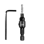 5PCS Countersink Drill Bit Set +1PC Wrench Wood Tools Carpentry Woodworking Drill Bit Pilot Holes Hex Shank Screw Size #5 #6 #8 #10 #12