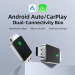 LinkMejor  2 in 1 Wireless Carplay & Android Auto Adapter, Convert Wired to Wireless Adapter for Apple Carplay with Fast Stable 5.8Ghz WiFi Bluetooth Connection