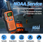 2Pcs Baofeng BF-T18 Mini Walkie Talkie PMR446 License Free 16 Channels 2W Power Long Range Type C Rechargeable NOAA Weather Alerts Hands Free Two Way Radio