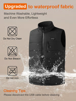 Auxo Men Heated Vest with 10000mAh Power Bank Included, 7 Heating Zones, Lightweight Electric Heating Vest