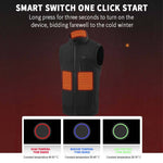 LinkMejor 9 Zones Heating Vest for Men USB Charging Thermal Electric Heated Sleeveless Stand Collar Coat Washable