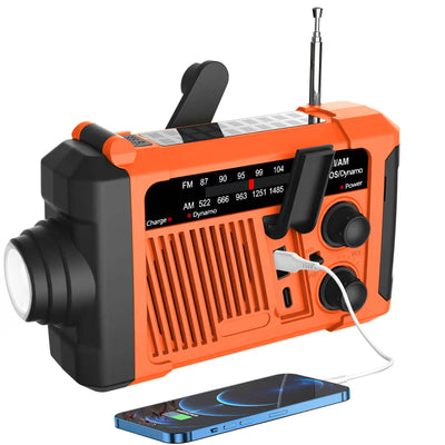 IPRee TUOXIANG T-6667 Solar Powered Emergency Radio with Flashlight and Reading Light SOS Alarm Hand Crank Radio USB Charging Multifunctional AM/FM Radio