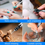 Portable Mini USB Cordless Rotary Tool 3 Speed 20000 RPM Lightweight Engraving Pen Kit for Stone Wood Metal Carving DIY Projects