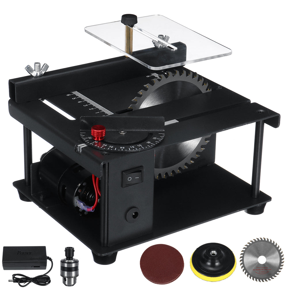 EU Plug 200W Mini Table Saw 3000RPM 0-90° Angle Adjustable Height adjustable for Wood Plastic Acrylic Cutting