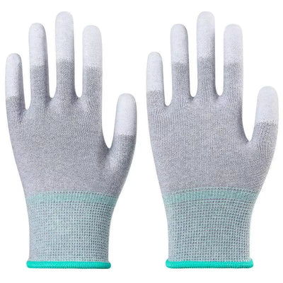 Anti Static Labor Gloves PU Coated Palm Nylon Fiber Breathable Non Slip Gloves High Elasticity Work Gloves for Assembly Inspection