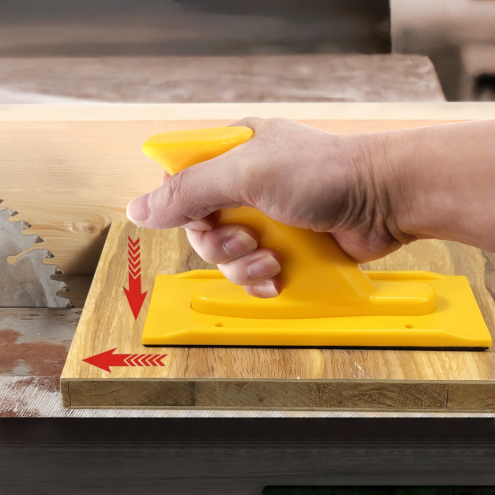 Woodworking Push Handle Ergonomic Safety Tool for Saw & Planer Cutting Tasks ABS Non Slip Rubber Grip