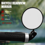 LinkMejor Round Bicycle Rearview Mirror 360° Adjustable Folding HD View Bike Glass Reflective Mirror for 16-22mm Handlebars