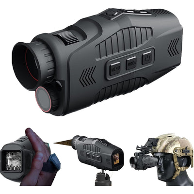 IPRee R11 Night Vision Monocular,10X Zoom, QHD Photo and Video Night Portable Vision 800m Visible Distance, Support Adult Helmet For Camping, Bird watching, Hunting