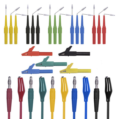 25PCS Universal Multimeter Probe with Steel Needle and 4mm Banana Plug Piercing Needle Connection Alligator Clip For Accurate Readings and Versatile Testing Use