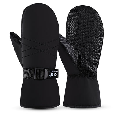 Pair Motorcycle Winter Gloves Outdoor Ski Gloves Warm Non-Slip Extended Wrist Windproof Gloves Electric Motorbike Thickening Gloves