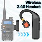 LinkMejor BT-E2 Walkie Talkie Wireless Headset Headphone 2.4G Noise Reduction Handsfree Earpiece Replacement for UV-5R UV-32 Walkie Talkie