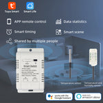 Tuya Zigbe Smart Temperature Humidity Switch Controller 20A 3800W with Waterproof Sensor Automation Timer APP Remote Voice Control with Alexa Google Home