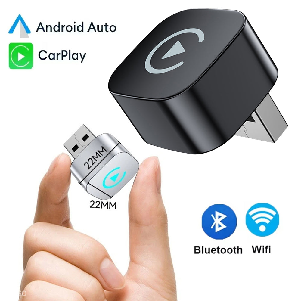 LinkMejor Mini Wireless CarPlay Android Auto Box USB Dongle Bluetooth5.0 Plug and Play Wired to Wireless CarPlay