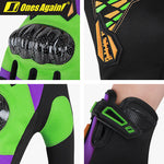 OnesAgain MG45P Winter Motorcycle Gloves Waterproof Anti-Slip Touchscreen Carbon Fiber Protective Riding Gear Purple Black