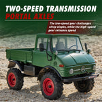 LinkMejor FCX24 RTR Mercedes for Benz 421 Unimog 1/24 2.4G 4WD RC Car Rock Crawler Two Speed Portal Axles Off-Road Climbing Truck LED Light Full Proportional Vehicles Models Toys