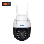 LinkMejor QF518 5MP Pan/Tilt AI Humanoid Detection Auto Tracking Cloud Storage Waterproof WiFi IP Camera with Two Way Audio Night Vision