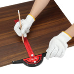 LinkMejor Aluminum Alloy 300mm Angle Positioning T Square Posi Lock Ruler Woodworking Edge Ruler Angle Measure Ruler Scriber Carpentry Tool