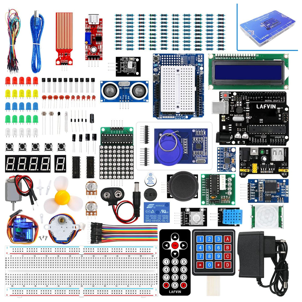 LinkMejor Upgrade Super Kit UNOs R3 Starter Learning Kit with RC522 LinkMejor Module LCD1602 DHT11 RTC Breadboard Servo Stepper Motor