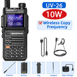 LinkMejor UV-26 10W High Power Walkie Talkie Handheld Two Way Radio Long Range Multi Band NOAA Weather Alert 999 Channels Rechargeable Battery Type-C Charging Wireless Frequency Copy Transceiver Radio