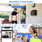 LinkMejor WHD912B 2MP Outdoor Security Camera 1080P HD IP66 Waterproof Color Night Vision AI Human Detection Wireless WiFi Camera ICSEE App