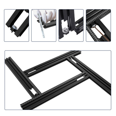 LinkMejor Trimming Machine Guide Rails 400mm-800mm Adjustable Backing Auxiliary Guide Bracket Aluminum Alloy Milling Groove Engraving Guide Rail