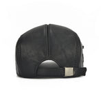 Collrown Berets Mens Flat Caps Genuine Leather Duck Tongue Cap Classic Adjustable Casual Driving Cabbie Hat