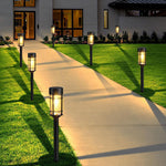 Elfeland Solar Tungsten Filament Lawn Light 21.5" Tall LED Garden Spike Lamp IP65 Waterproof Rechargeable Solar Pathway Lighting