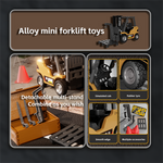 LinkMejor HG4-243 RTR 1/64 2.4G Mini RC Car Alloy Forklift Support App Remote Controlled LED Light Sound Engineering Vehicle Desktop Toys Model Collection Gift For Boys