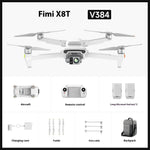 FIMI X8T V384 Roklink 5.0 20KM FPV With 48MP Wide-Angle Tele 18mm Thermal Lens Triple Camera Gimbal AI Super Night Video 47mins Flight Time Foldable RC Drone Quadcopter RTF