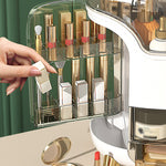 LinkMejor Large Cosmetic Storage Box Makeup Skincare Jewelry Lipstick Organizer Waterproof Dustproof Clear Design for Easy Visibility