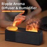 Tevorex 7-Color Flame Effect Diffuser with 360° Rotating Projection, Remote Control Plug-In Air Humidifier for Home & Office