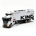 1/64 2.4G 4WD Scania Official Licensed Mini Drift RC Car Container Tractor Trailer Heavy Truck Remote Controlled LED Light with Gyro Full Proportional Vehicles Desktop Toys Models Collection Gift For Boys