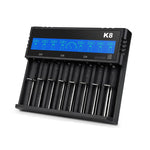 [USA Direct] K8 8-Slot with LCD Screen Display Intellegent Rechargeable Li-ion Battery Charger Universal Flashlight RC Toys Home Tools Battery Charger 4 Slots For Li-ion 18650 21700 26650 AA AAA Batteries Cell