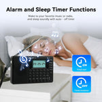 Retekess V115P Portable Shortwave Radio AM FM SW LW WB Rechargeable Digital Tuner 1800mAh Battery Wireless Connection TF Card Recording Flashlight Sleep Timer Alarm Clock
