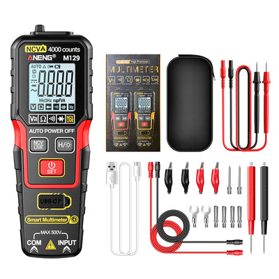 LinkMejor M129 Digital Multimeter 4000 Counts Auto-Ranging Rechargeable AC/DC Voltage Tester Tool with NCV Flashlight