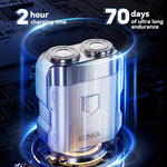 LinkMejor KTXD-7001S Portable Mini Shaver Men Electric Shaver Beard IPX7 Waterproof Rechargeable Magnetic Head Shaver Travel