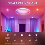 Elfeland 30W Smart RGB Ceiling Light with WiFi Bluetooth Remote Control Dimmable APP & Voice Control Compatible With Alexa Google Assistant