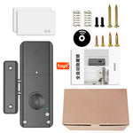 Tuya APP Remotely Control IC Card Lock Invisible Automatic Motor Bolt Lock For Home Wooden Door No Drilling Hole Installation