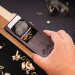 Ebony Hand Plane Woodworking Tool High Speed Steel Flat Blades Manual Block Planer Ergonomic Handle Portable Chamfering Edge Trimming Surface Finishing DIY Professional Tool