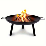 IPRee Outdoor Courtyard Round Brazier Portable Wood Stove 4-5 People Household Charcoal Heating Stove Portable Firepit Outdoor Yard Garden Picnic Campfire Grill Rack