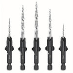 5PCS Countersink Set Countersink HSS Conical Countersink With 1 Hex Wrench Woodworking Countersink Bit