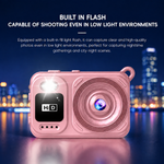 M5 Mini Digital Selfie Camera 1080P HD 180 Degree Flip Screen WiFi Portable Pocket Camera Built-in Flash Compact Vlogging Travel Photography Retro Style Gift