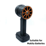 64mm Turbo Fan High-Speed Brushless Motor 2200g Thrust Compatible with Dewal/Mak/Milwauke 18/21V Batteries Ergonomic Press Type Speed Regulation Perfect for Vehicle Drying