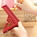 LinkMejor 3D Multi-Angle Measuring Ruler Square Ruler Hole Drawing Ruler Metric Scale Carpenter Woodworking Layout Tool