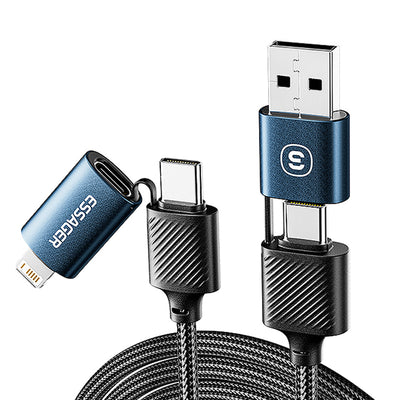 LinkMejor ES-X49 3A 65W USB-A/Type-C to Type-C/iP Cable Fast Charging Data Transmission Copper Core Line 1M Long for iPhone 15 14 13 for Huawei Mate60 Pro for Samsung Galaxy Z Flip4 for Xiaomi 13pro