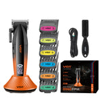 LinkMejor V-889 Professional Hair Clipper with LED Display 9000 RPM Ceramic & Stainless Steel Blades 5-Level Cutting Guide USB Charging for Home Barber Use
