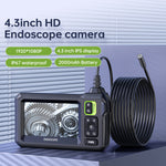 LinkMejor 4.3" IPS Display Endoscope Inspection Camera 1080P HD Short 2.7cm Lens 170° View for Narrow ducts 3.5H Long-Life 2000mAh Battery IP67 Waterproof
